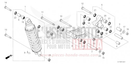 KISSEN, HINTEN (CRF250LAS/LRAS,CRF300LS/LAS/LRS/LRAS) CRF300LAS de 2025